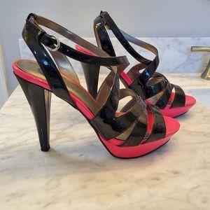Hot pink and black Guess heels